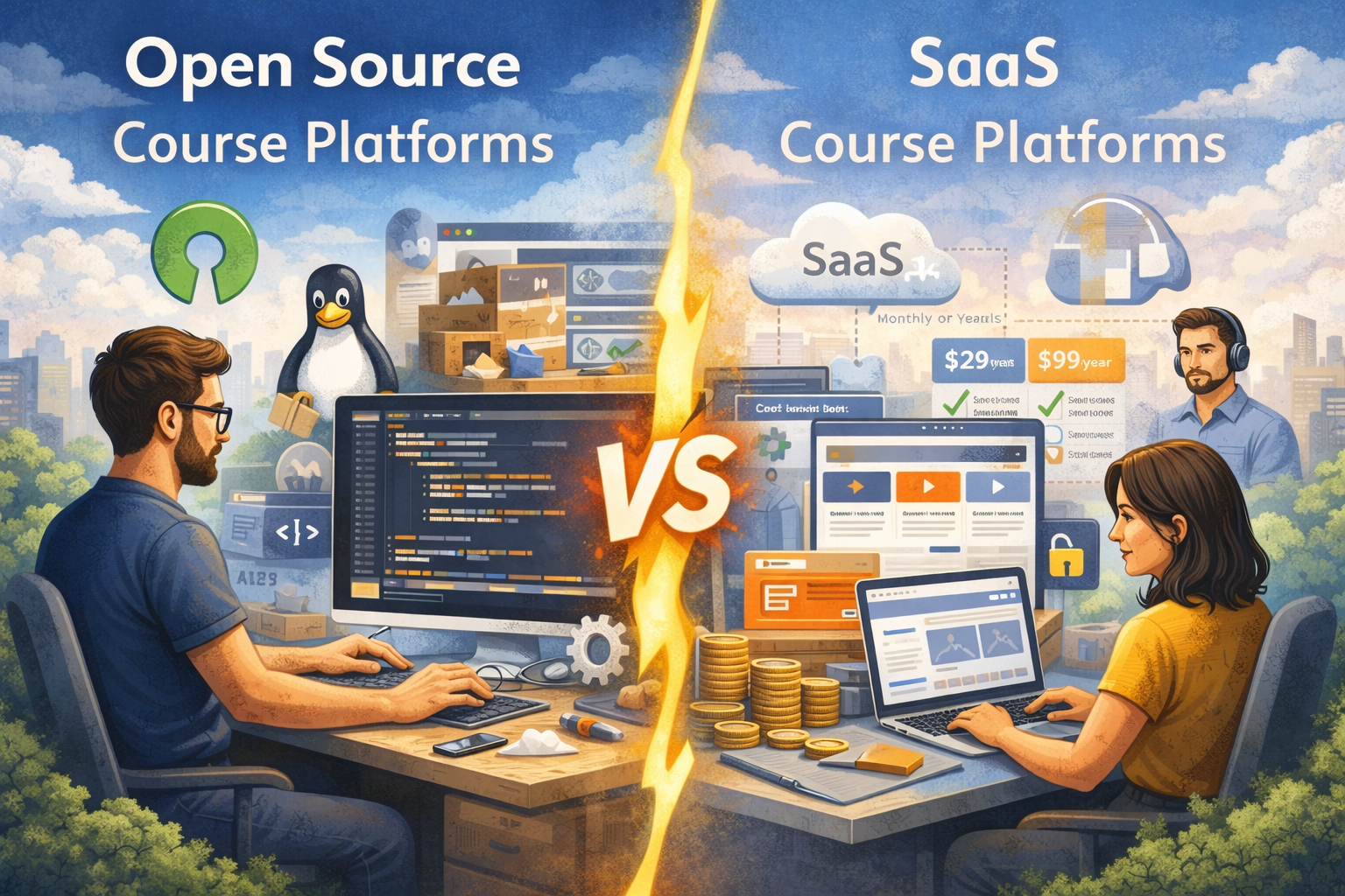 Open source vs SaaS course platform: which one is right for you?