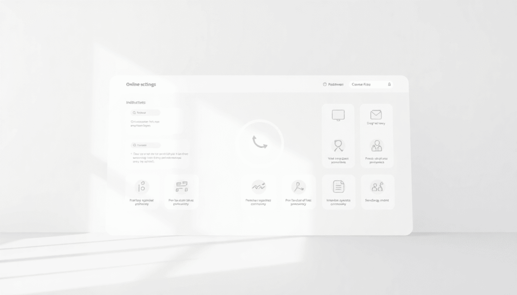 Bright, clean online learning interface with clear navigation, progress indicators, arrows, pathways, and modular blocks in soft colors and smooth ...